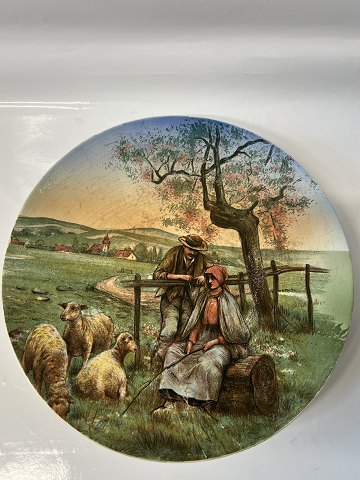 Villeroy & Boch, Plate shepherd/man and woman with sheep. Ø. 26.0 cm.