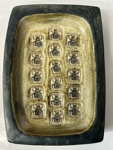 Jørgen Mogensen for Royal Copenhagen, stoneware dish with beetle motif.