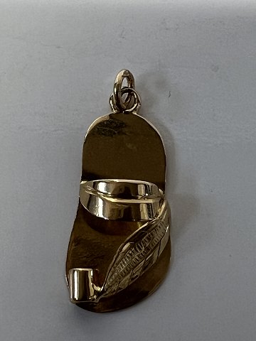 Sandal, sko Vedhæng/Charms i 14 karat guld.Højde: 2,5 cm.