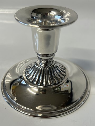 Lysestage Rundbase, Sølv.Højde 6,5 cm.