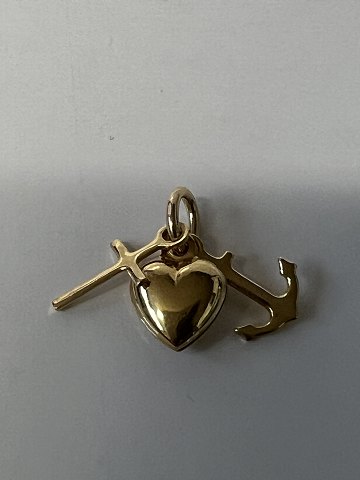Tro, Håb og Kærlighed i Charms / Vedhæng 14 karat GuldHøjde 21,10 mm