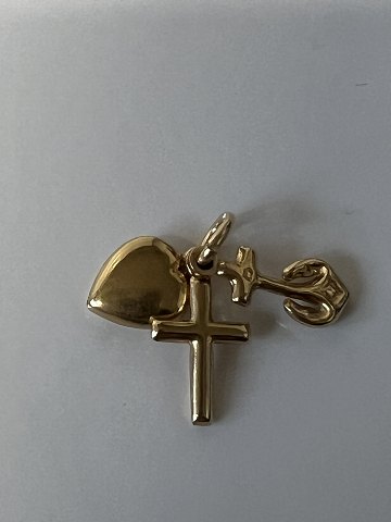 Tro, Håb og Kærlighed i Charms / Vedhæng 14 karat GuldHøjde 23,10 mm