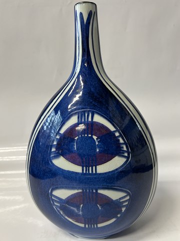 Royal Copenhagen Fajance vase blå TeneraHøjde 28 cm