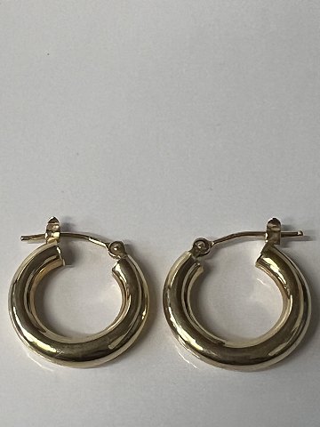 14 carat earrings, Creoles.Stamped CJI 14K.