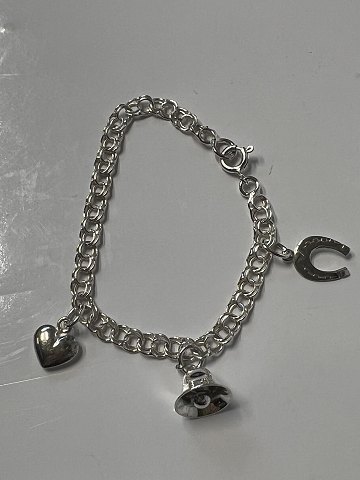 Bismark Pige armbånd med charms i sølv.Længde 14 cm.