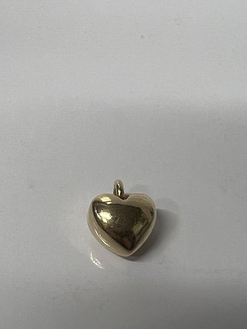 Hjerte i Charms / Vedhæng 14 karat massivt Guld.Højde 1,7 cm.