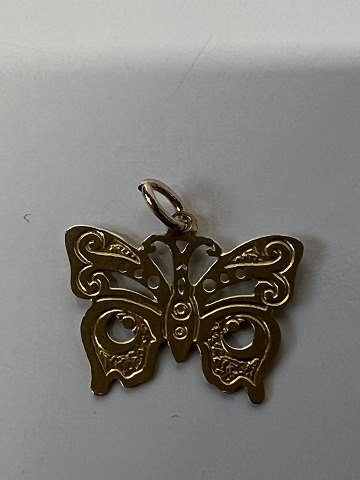 14 karat guld. Sommerfugl.Charms / Vedhæng.Højde 1,7 cm.