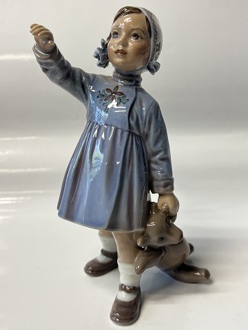 Dahl Jensen figur, Pige med bamse.Dek. Nr. 1152.