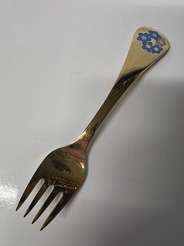 Georg Jensen Års gaffel 1983, Forglemmigej, sterlingsølv.Længde 14,8 cm.