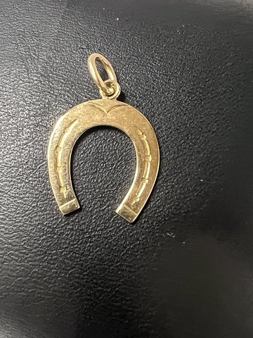 14 karat guld. Hestesko. Charms / Vedhæng.Højde 2,3 cm.