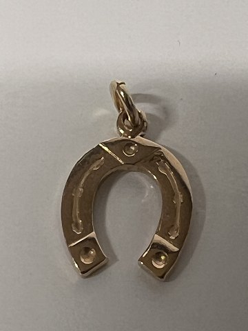 14 karat guld. Hestesko. Charms / Vedhæng.Højde 1,6 cm.