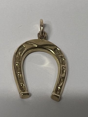 14 karat guld. Hestesko. Charms / Vedhæng.Højde 2,6 cm.