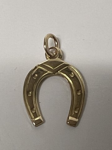 14 karat guld. Hestesko. Charms / Vedhæng.Højde 1,8 cm.