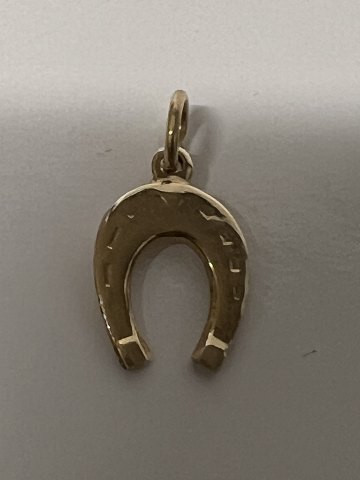 14 karat guld. Hestesko. Charms / Vedhæng.Højde 1,5 cm.