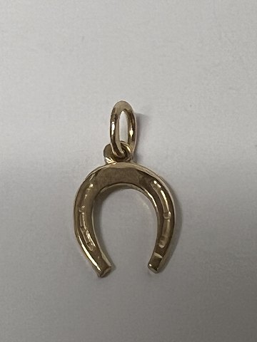 14 karat guld. Hestesko. Charms / Vedhæng.Højde 1,4 cm.