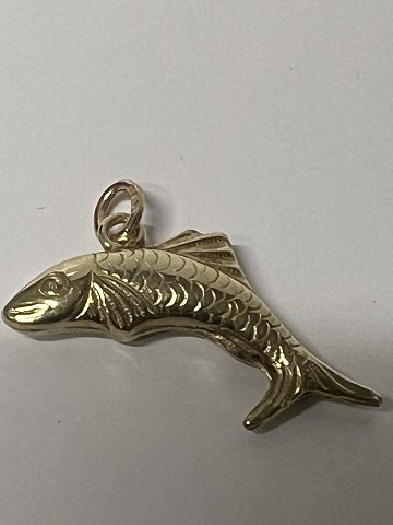 14 karat guld. Fisk.Charms / Vedhæng.Højde 2,0 cm.