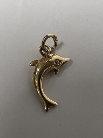 14 karat guld. Delfin.Charms / Vedhæng.Højde 2,1 cm.