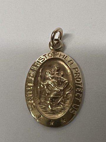 14k. Gold pendant featuring the patron saint of travelers – Saint Christopher. Height: 2.0 cm.
