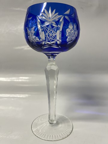 Rømer Wine Glass Blue.Height 17.5 cm