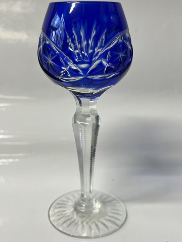 Rømer Glass Port Wine Blue.Height 13 cm