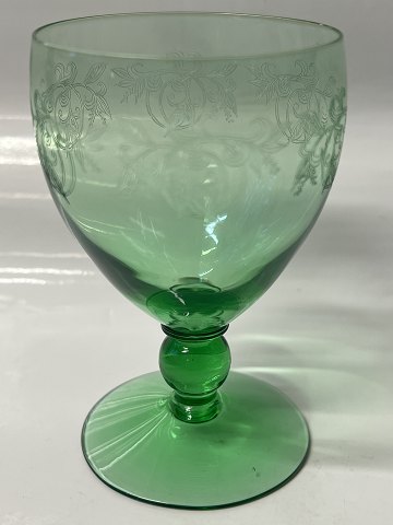 White Wine Glass Green Gerda HolmegaardHeight 9.6 cm