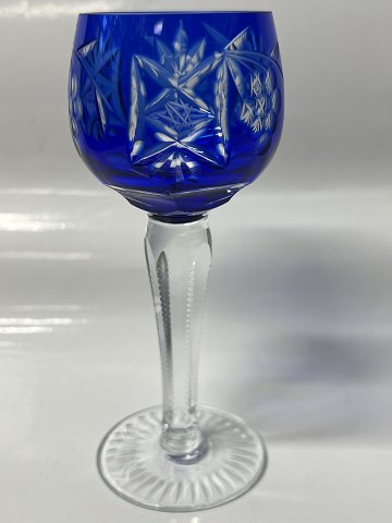 Rømer Glass Port Wine Blue.Height 12 cm