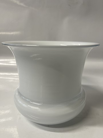 Holmegaard Flower pot covers in white opal glass, Height 12 cm.