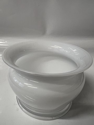 Opal white small flower pot, Amphora, Holmegaard glassworksHeight 8 cm.