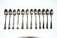 Double fluted (Dobbeltriflet) silver, 12 Dessert Spoons