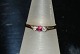 Gold ring with Diamonds and red stone 14 Karat