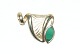 Gold Pendant with green stone, 9 carats
