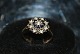 Guldring med Safir og Brillanter 9 Karat