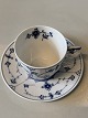 Royal Copenhagen Blue Fluted #Riflet, Mocha cup and saucer with flower
inside
Dek.nr. # 1/298.