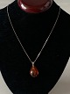 Elegant Necklace with amber in silver
Stamped 925
Length 41 cm
