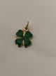 Pendant/charm for bracelet in 14 carat gold, shaped like a four-leaf clover. 
Stamped 585.