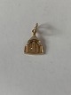 Pendant 14 carat gold, designed as Øster Lars Rindkirke from Bornholm