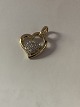 Pendant 14 carat White-Red gold, designed as a Heart with diamonds
