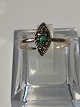 14 k Guldring med smaragd og Brillanter
Ring størrelse 61