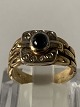 Gold ring with diamonds and blue sapphire 14 Karat
Size: 56