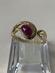 Gold Ring with Diamonds and a Ruby 14 Karat
Size 65
