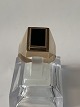 Herre guldring med sort Onyx, 8 karat, 
Størrelse: 63.
