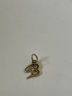 14 carat gold pendant, shaped like the letter B with inlaid diamond