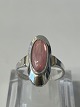Silver Ladies Ring with Pink StoneSize 58
