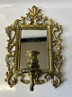 Wall candle holder with mirror in brass for candles.Height 28 cm.