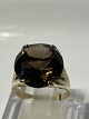 Vintage / Cocktail ring med røg topas i 14 karat Størrelse 57