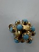 Ball with turquoise Charms / Pendant in 14 carat goldHeight 18.75 mm