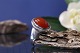 Georg Jensen sterling silver carnelian ring 46BSize 65.