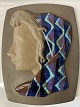Johannes Hedegaard Relief 2798-160 Royal Copenhagen Ceramics Woman with scarf 32 x 25 cm