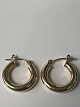 14 carat earrings, Creoles.Stamped CJI 14K.