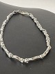 Bracelet in 14 carat white gold with inlaid diamonds.Length 17.5 cm.
